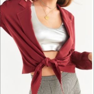 UO Plunging Tie-Front Blazer